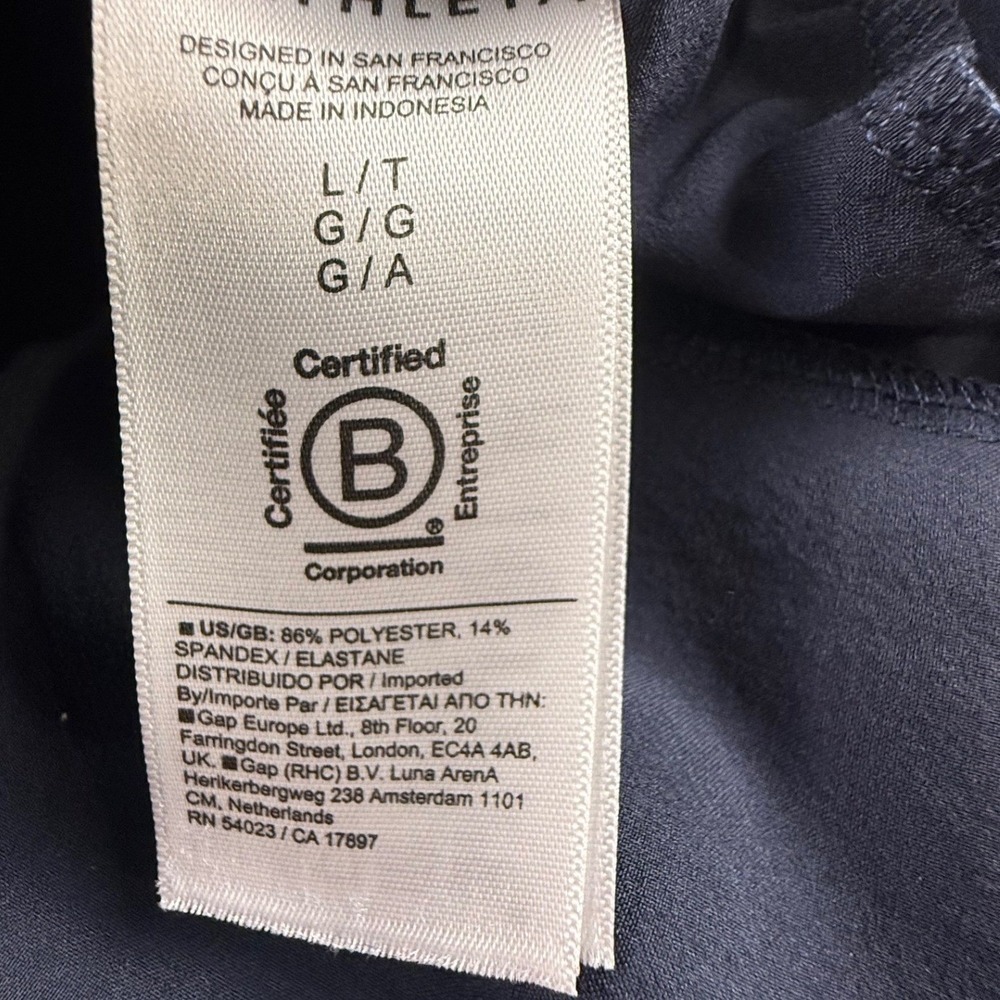 Athleta Women's Avenue Romper Navy Blue Size L TALL Button Front Collared - Picture 13 of 14